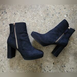 H&M black heeled boots heels